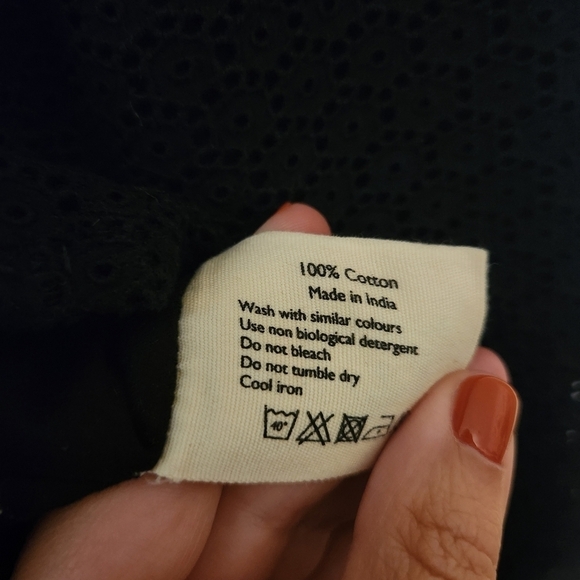 Aubin & Wills Embroidered Floral Black Dress Size 12 (UK) US size 8, 100% cotton - Picture 7 of 10